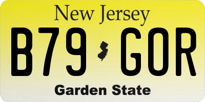 NJ license plate B79GOR