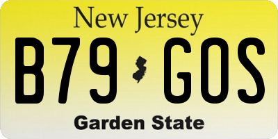 NJ license plate B79GOS