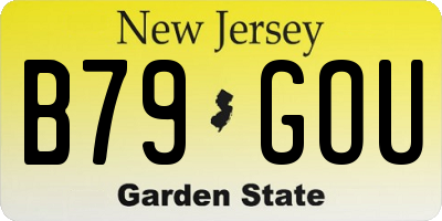 NJ license plate B79GOU