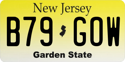 NJ license plate B79GOW