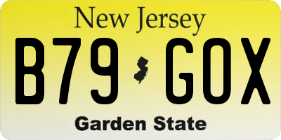 NJ license plate B79GOX
