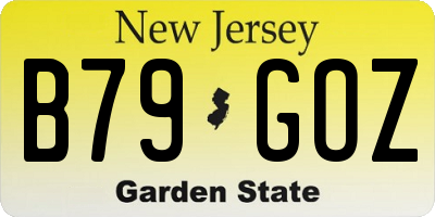 NJ license plate B79GOZ