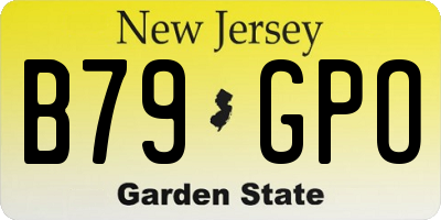 NJ license plate B79GPO