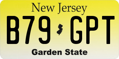 NJ license plate B79GPT