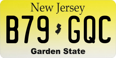 NJ license plate B79GQC