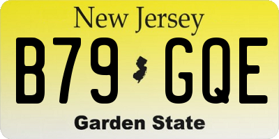 NJ license plate B79GQE