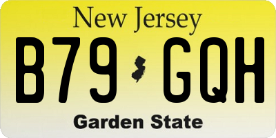 NJ license plate B79GQH