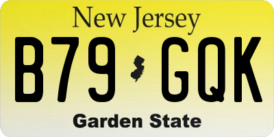 NJ license plate B79GQK