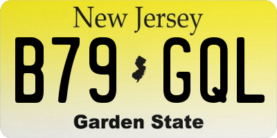NJ license plate B79GQL