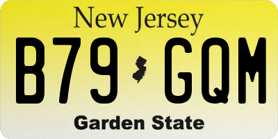 NJ license plate B79GQM