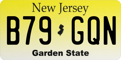 NJ license plate B79GQN
