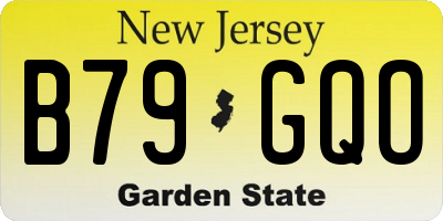 NJ license plate B79GQO