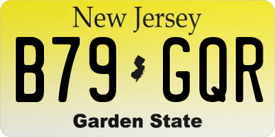 NJ license plate B79GQR