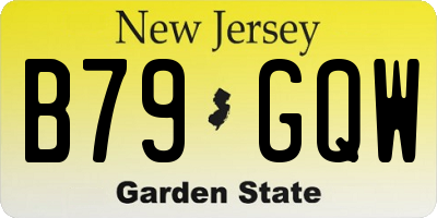 NJ license plate B79GQW