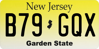 NJ license plate B79GQX