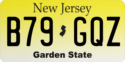 NJ license plate B79GQZ