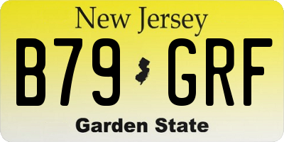 NJ license plate B79GRF