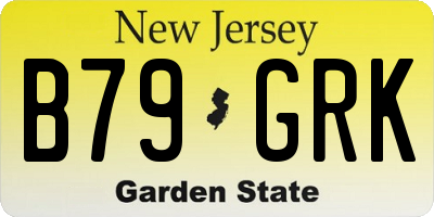 NJ license plate B79GRK
