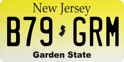 NJ license plate B79GRM