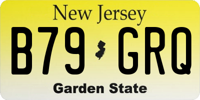 NJ license plate B79GRQ