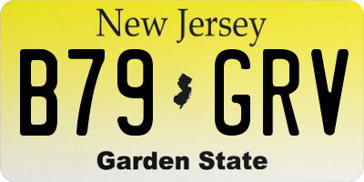 NJ license plate B79GRV