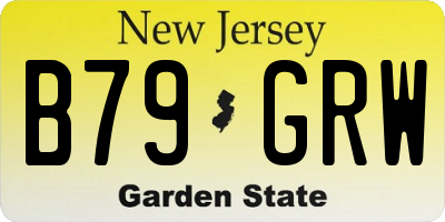 NJ license plate B79GRW
