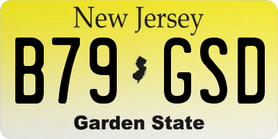NJ license plate B79GSD