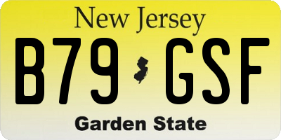 NJ license plate B79GSF