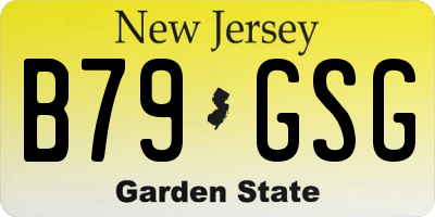 NJ license plate B79GSG