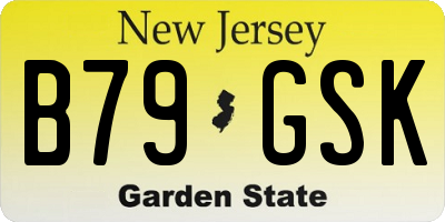 NJ license plate B79GSK