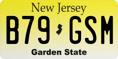 NJ license plate B79GSM