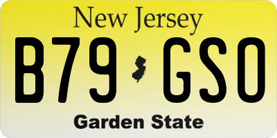 NJ license plate B79GSO