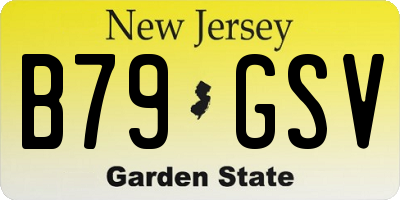 NJ license plate B79GSV