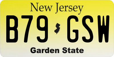 NJ license plate B79GSW
