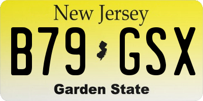 NJ license plate B79GSX