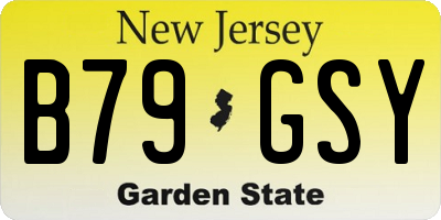 NJ license plate B79GSY