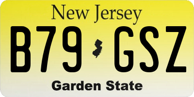 NJ license plate B79GSZ
