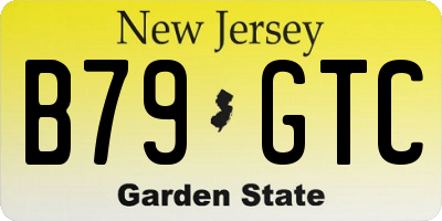 NJ license plate B79GTC