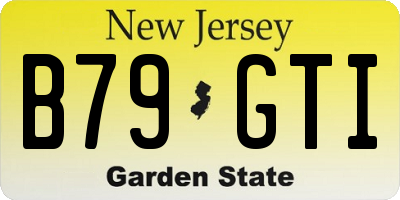NJ license plate B79GTI