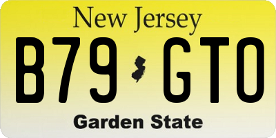 NJ license plate B79GTO