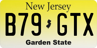 NJ license plate B79GTX