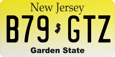 NJ license plate B79GTZ