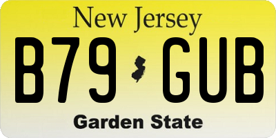 NJ license plate B79GUB
