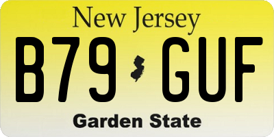 NJ license plate B79GUF
