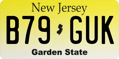 NJ license plate B79GUK