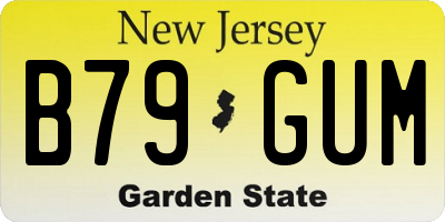 NJ license plate B79GUM