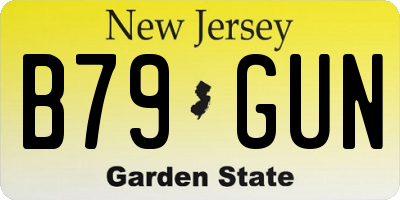 NJ license plate B79GUN