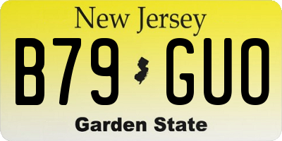 NJ license plate B79GUO