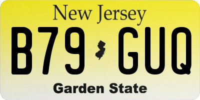 NJ license plate B79GUQ