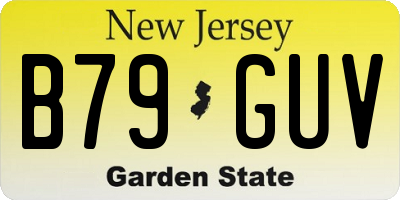 NJ license plate B79GUV